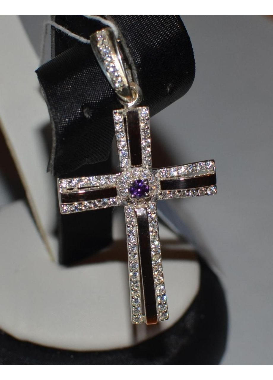 Срібний хрестик з напайками із золота Silver Style (367268320)