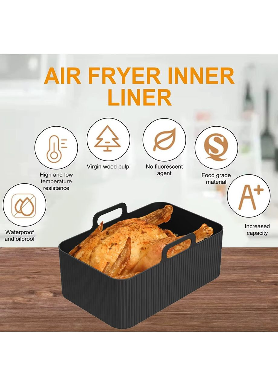 Силіконова форма 4.8л для аерогрилю 19,5×12,5х7 см Чорна Ninja (363967259)