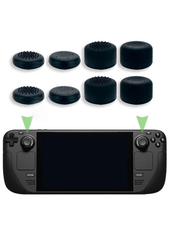 Силиконовые накладки на стики для Steam Deck черные 8 шт IVYUEEN (298184021)