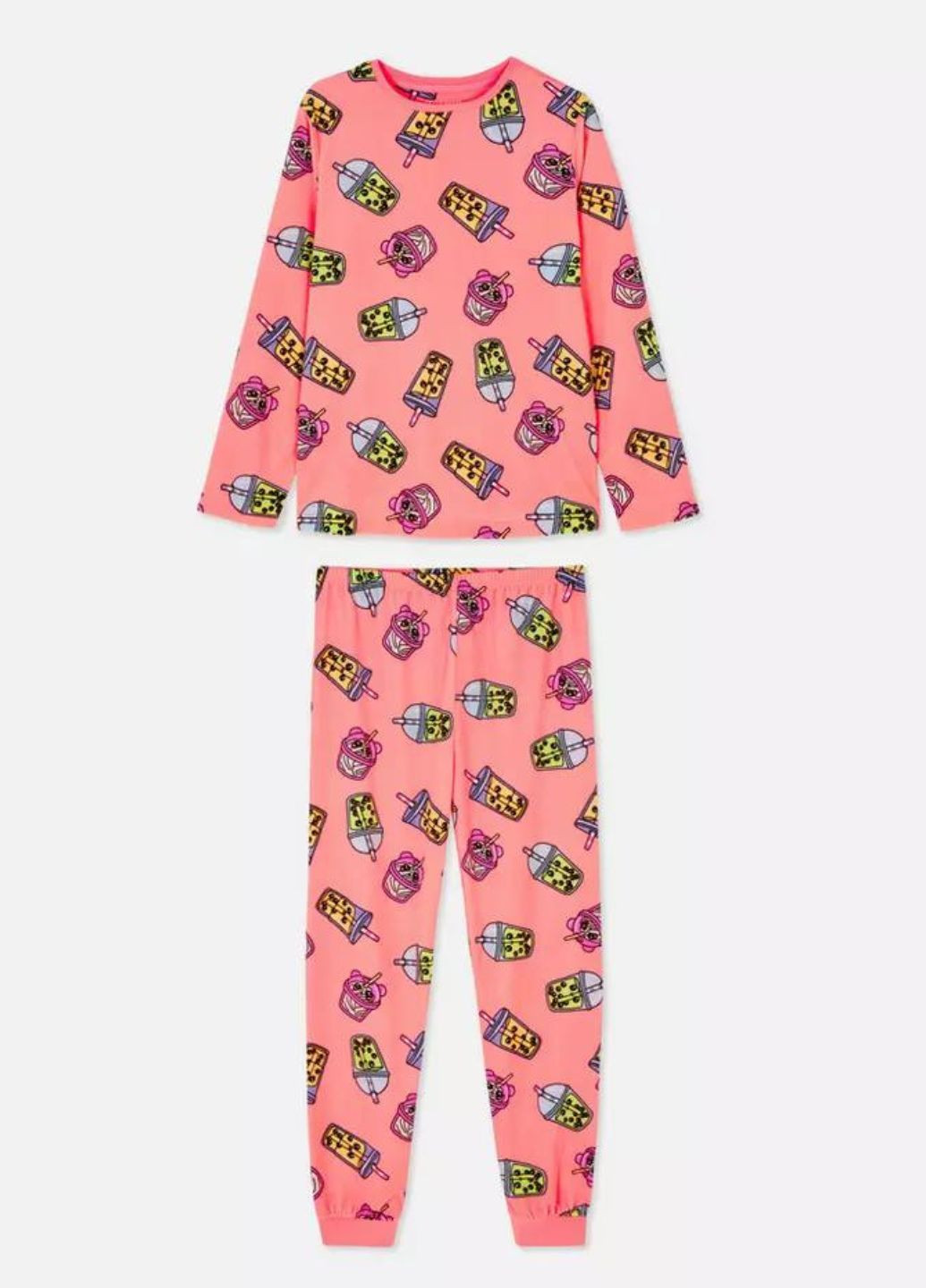 Рожева всесезон велюрова піжама для дівчинки лонгслив + брюки Primark