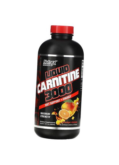 Жидкий Карнитин Концентрат, Liquid Carnitine 3000, 480мл Апельсинманго (02152014) Nutrex (276907134)