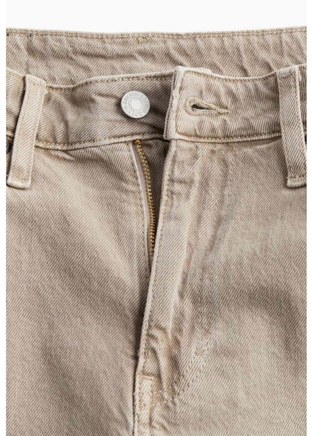 Женские ультравысокие джинсовые шорты Mom (57092) W36 Бежевые H&M (293531973)