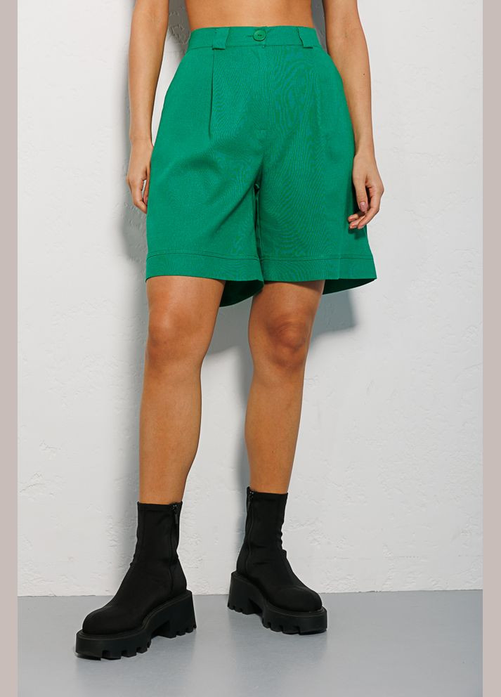Жіночі льняні шорти-бермуди зелені Arjen (289756751)