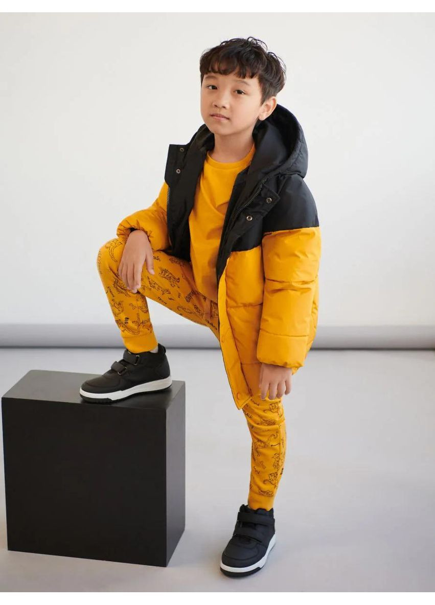 Комбінована демісезонна дитяча демісезонна стьобана куртка для хлопчика золотиста (25101602) Sinsay