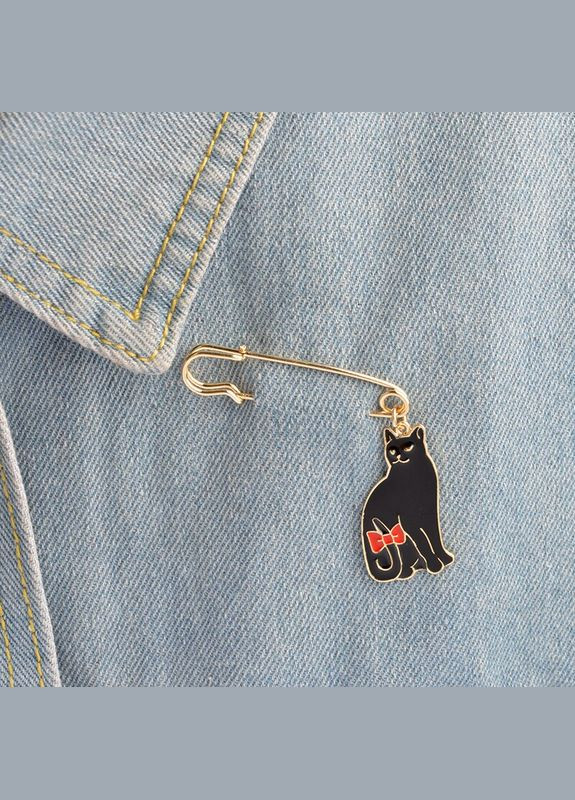 Брошь / булавка кот с бантиком черная металлическая Xuping Jewelry (330618925)