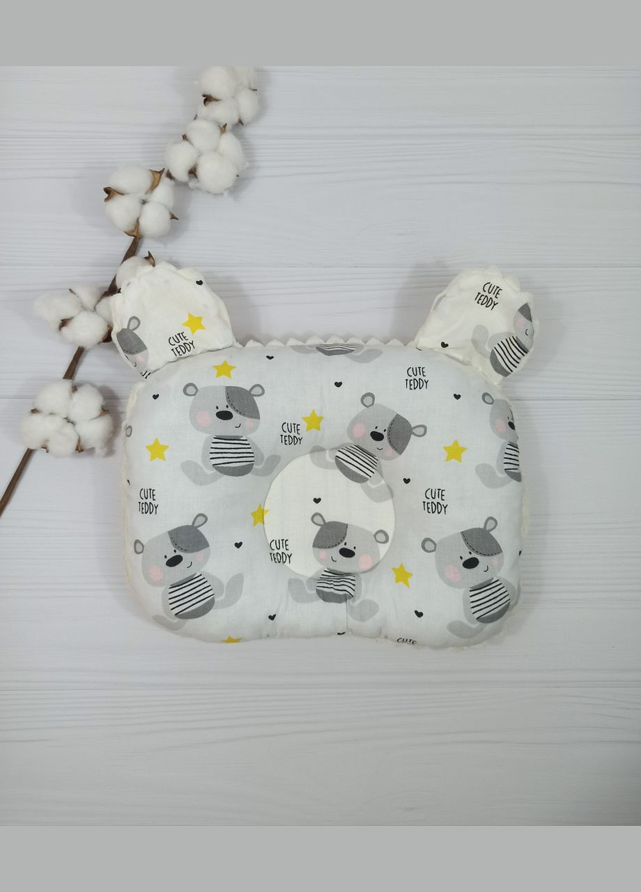 Подушка дитяча ортопедична a.l.babybox Ведмедики у зірках 24х32 Молочний No Brand (315488229)