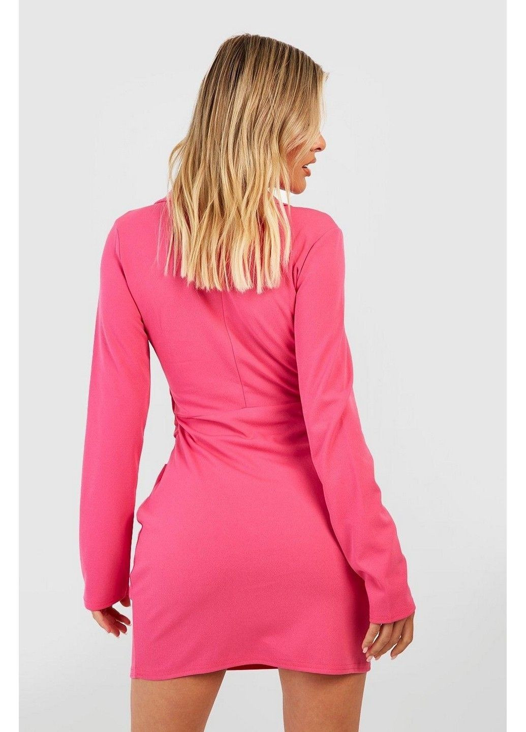 Темно-розовое кэжуал платье Boohoo однотонное
