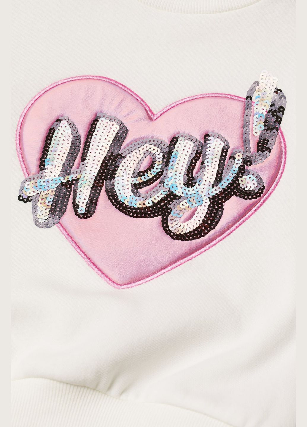 H&M світшот сердечка білий повсякденний бавовна