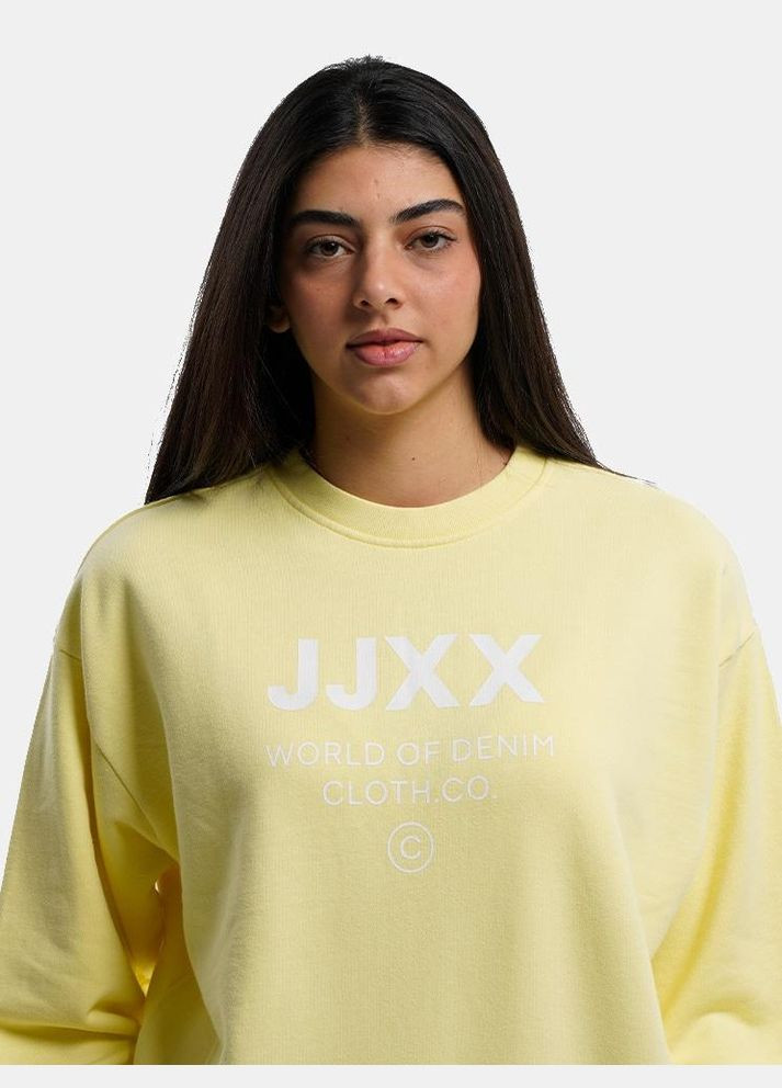 Свитшот демисезон,светло-желтый с принтом,JJXX Jack & Jones - крой светло-желтый - (268561408)