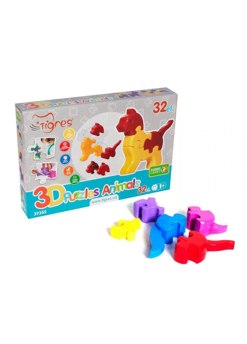 3D пазлы детские "Животные" (32 эл) (39355) MIC (362428987)