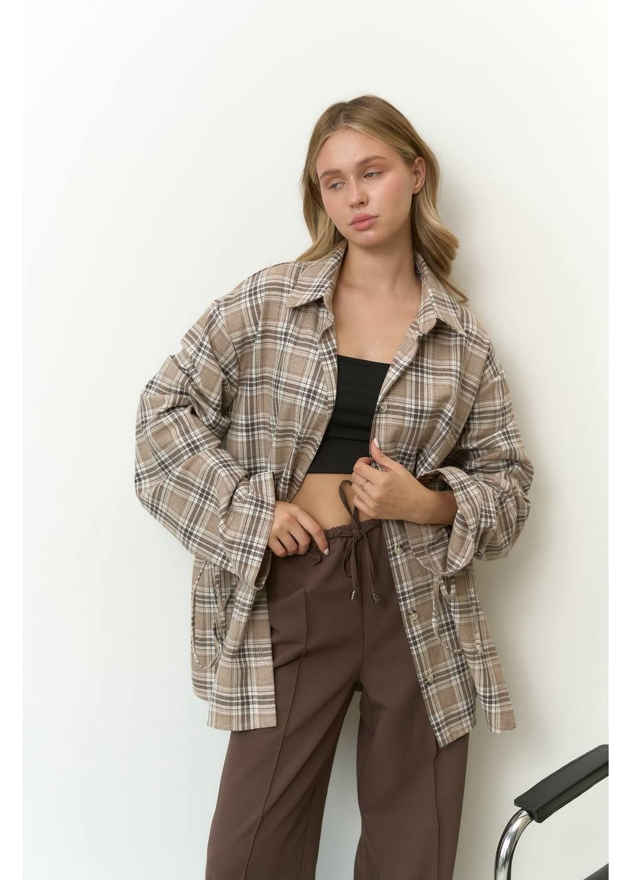 Жіноча сорочка оверсайз у клітинку MonCher (362206361)