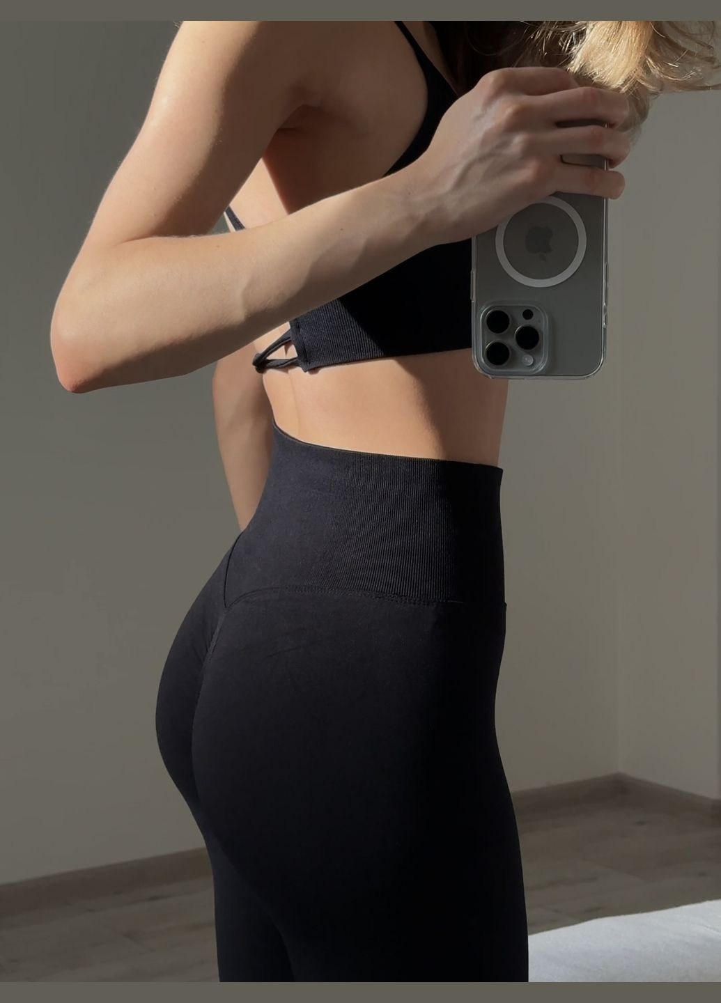 Лосини жіночі PUSH UP преміум якість з утяжкою та високою талією чорні No Brand (336382916)