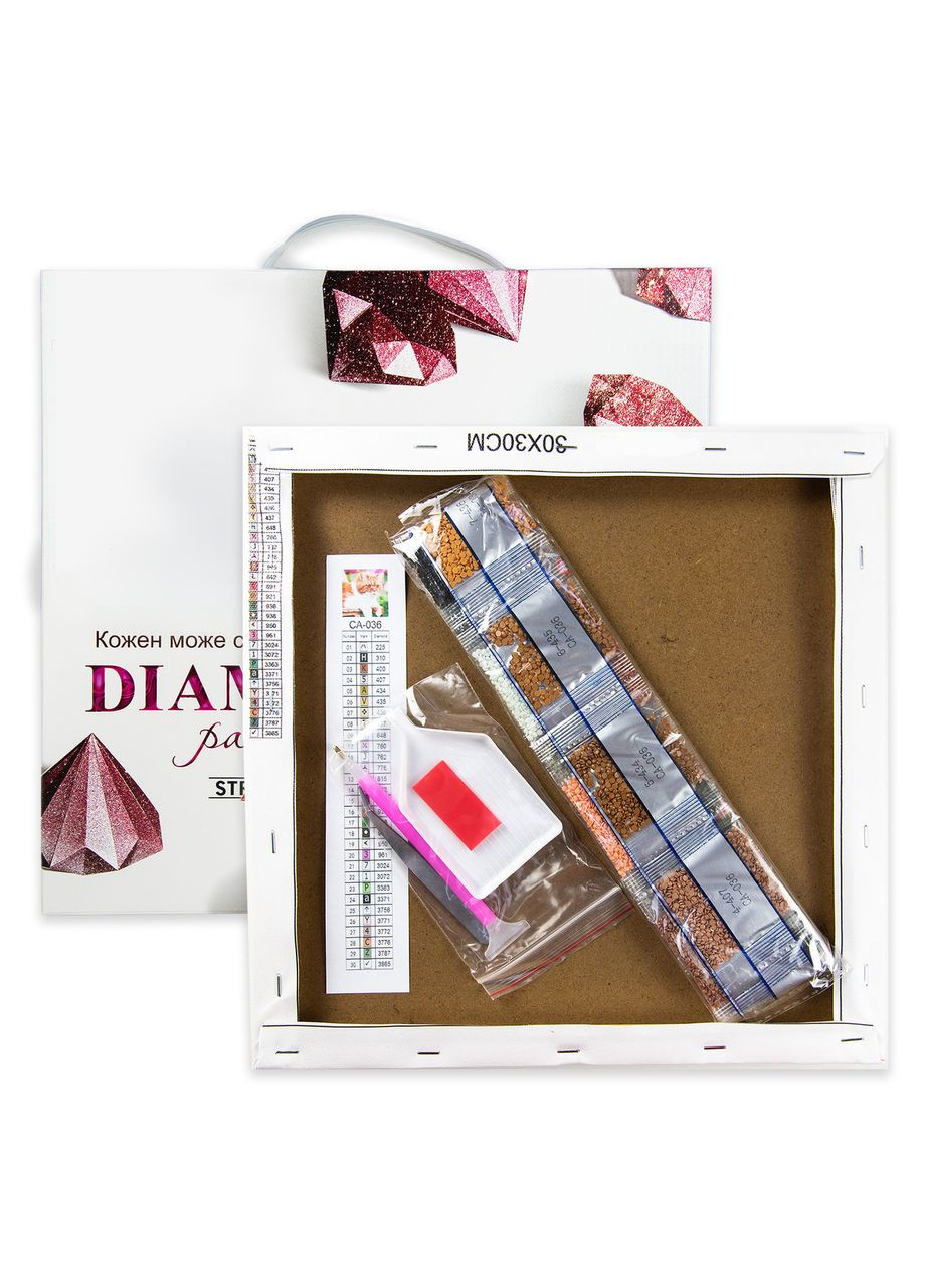 Алмазная картина ПРЕМИУМ Леди в красной шляпе размером см (L-136) Strateg (362422945)