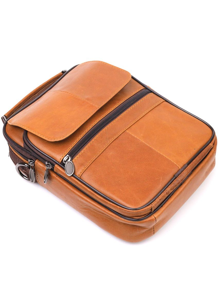 Мужская кожаная сумка через плечо с ручкой для документов Vintage рыжая (sku_21273) No Brand (328922118)