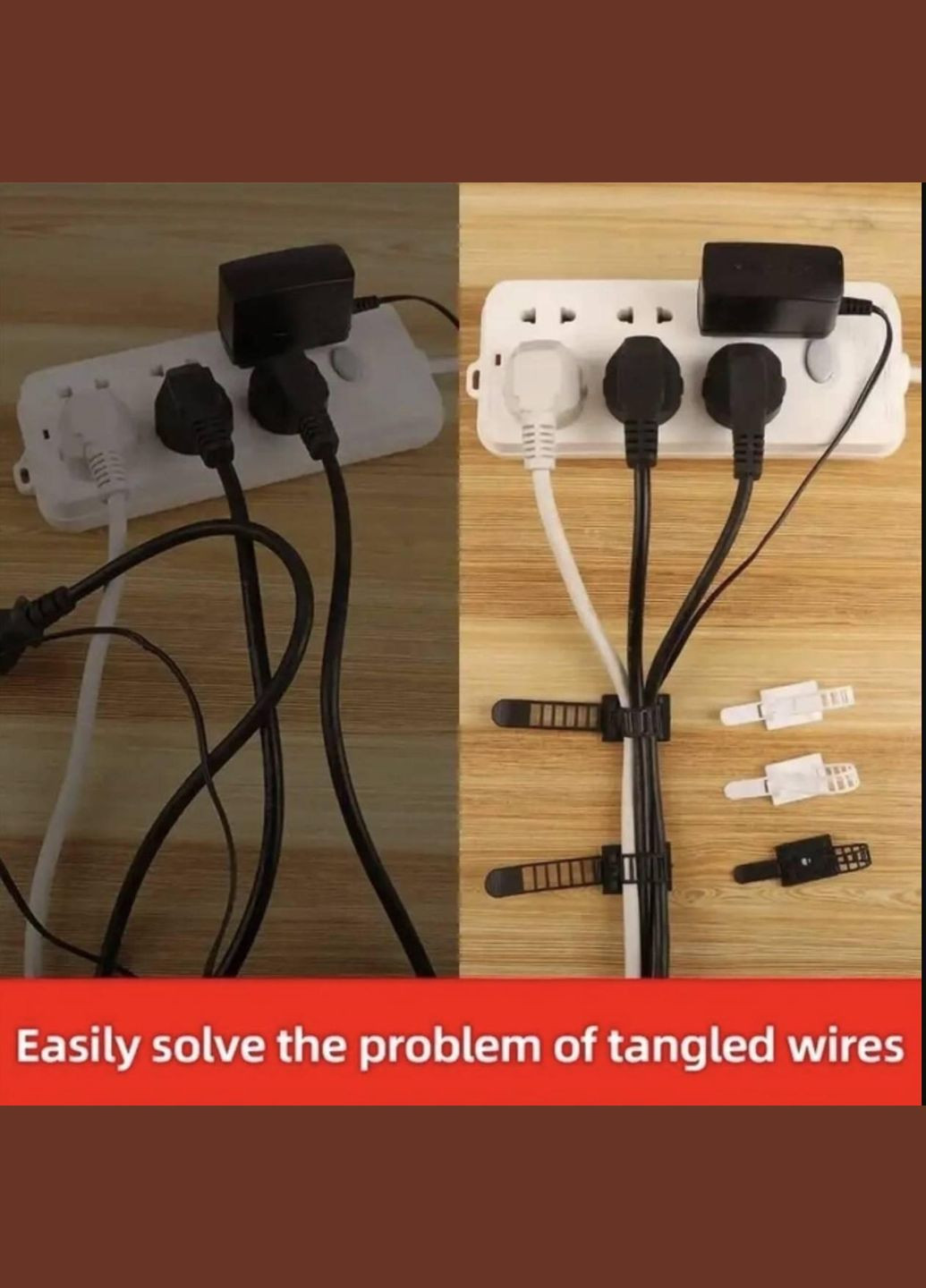 Органайзер Фіксатор кабелю тримач для дроту стяжка самоклеючий 50 шт SL Чорний CHOICE (349844319)