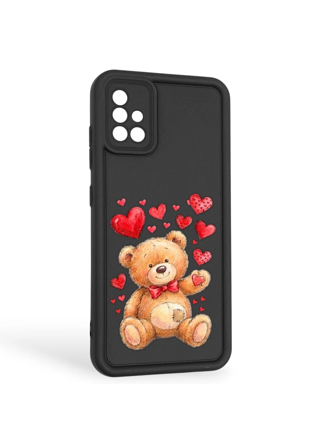 Чехол силиконовый оригинальный Soft Touch с 3D принтом милый мишка для Galaxy A51 (SM-A515F) черный (Полная защита камеры) черный) Samsung (377093698)