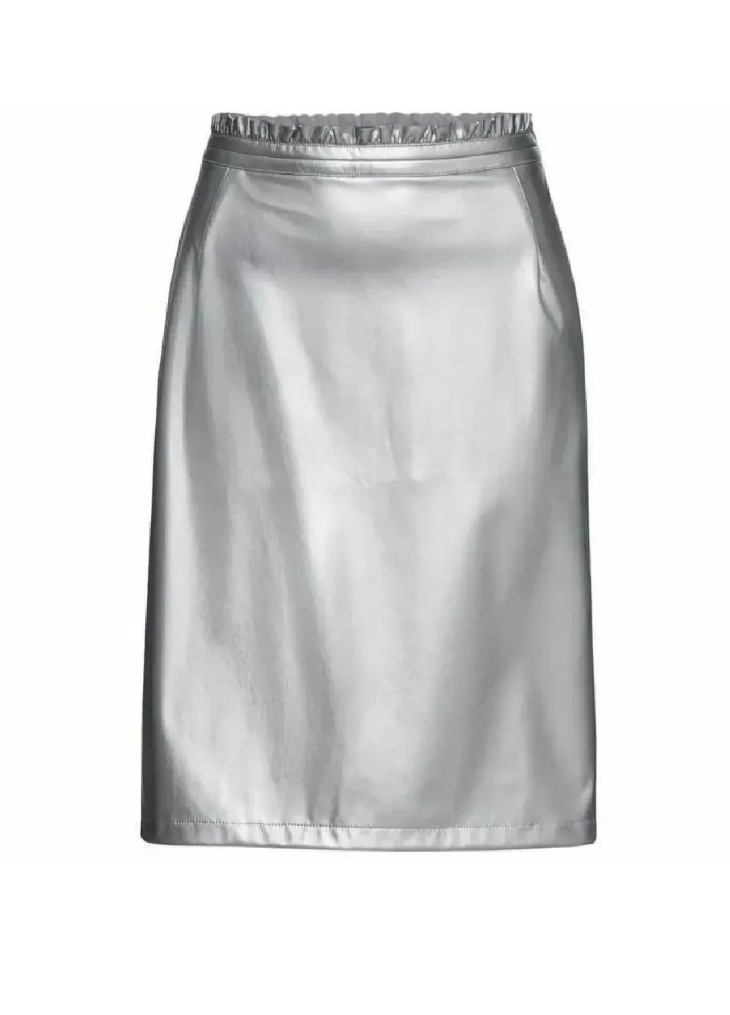 Серебряная кэжуал однотонная юбка Esmara а-силуэта (трапеция)