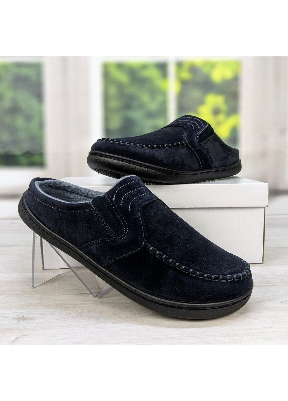 Темно-синие тапочки мужские домашние чуни Dago