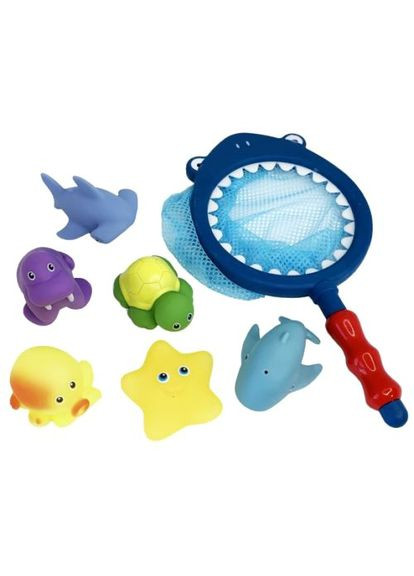 Ігровий набір для купання Grechi сачок акула 6 іграшок для дітей. ProDobro (367091513)