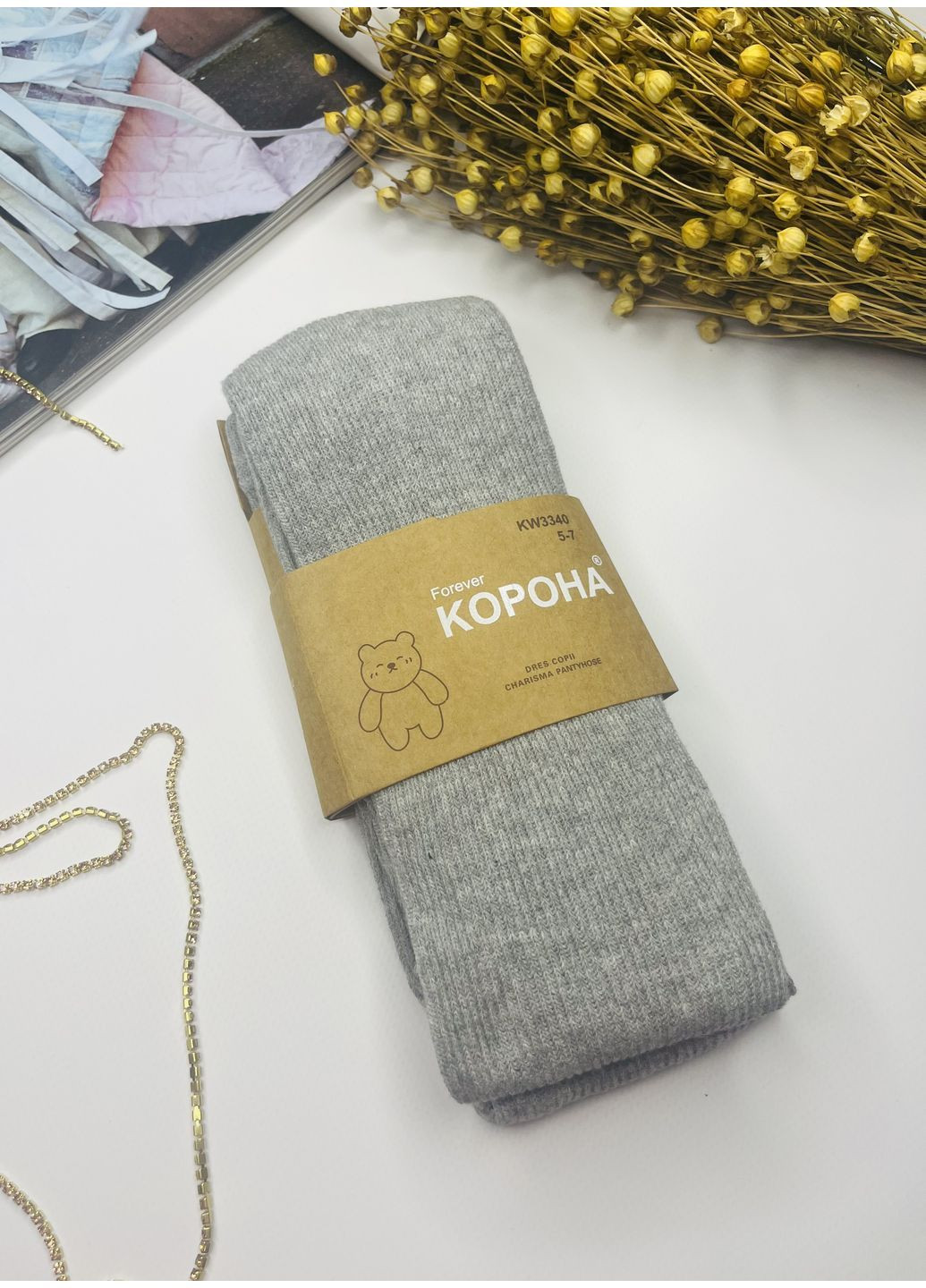 Колготки в рубчик хлопковые. Корона (367859539)