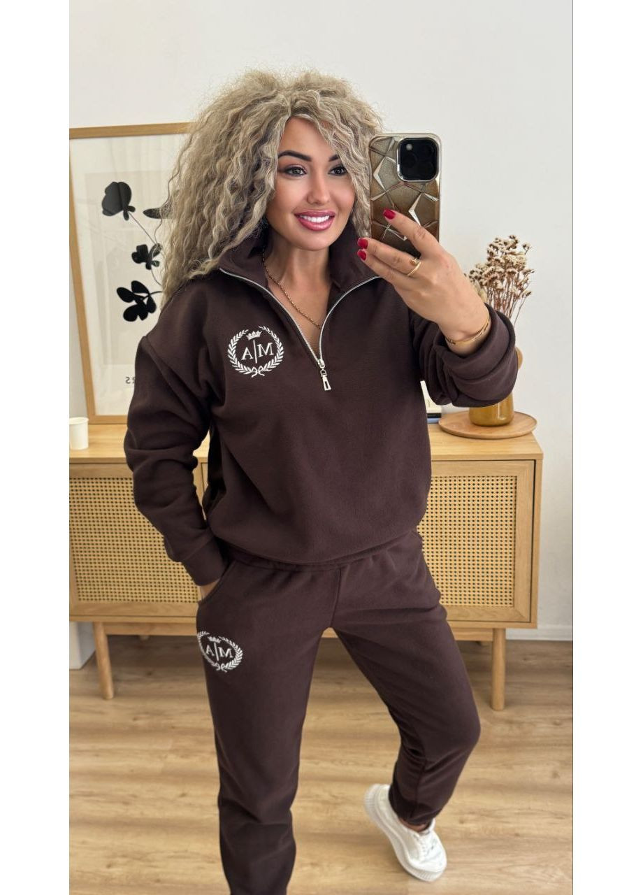 Костюм 181 Полар Фліс теплий,штани та кофта з логотипом Україна (369573662)