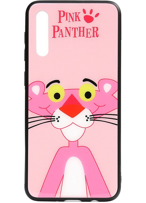 Чехол-накладка Cartoon Print Glass Case Samsung Galaxy A70 Pink Panther Toto (301780321)