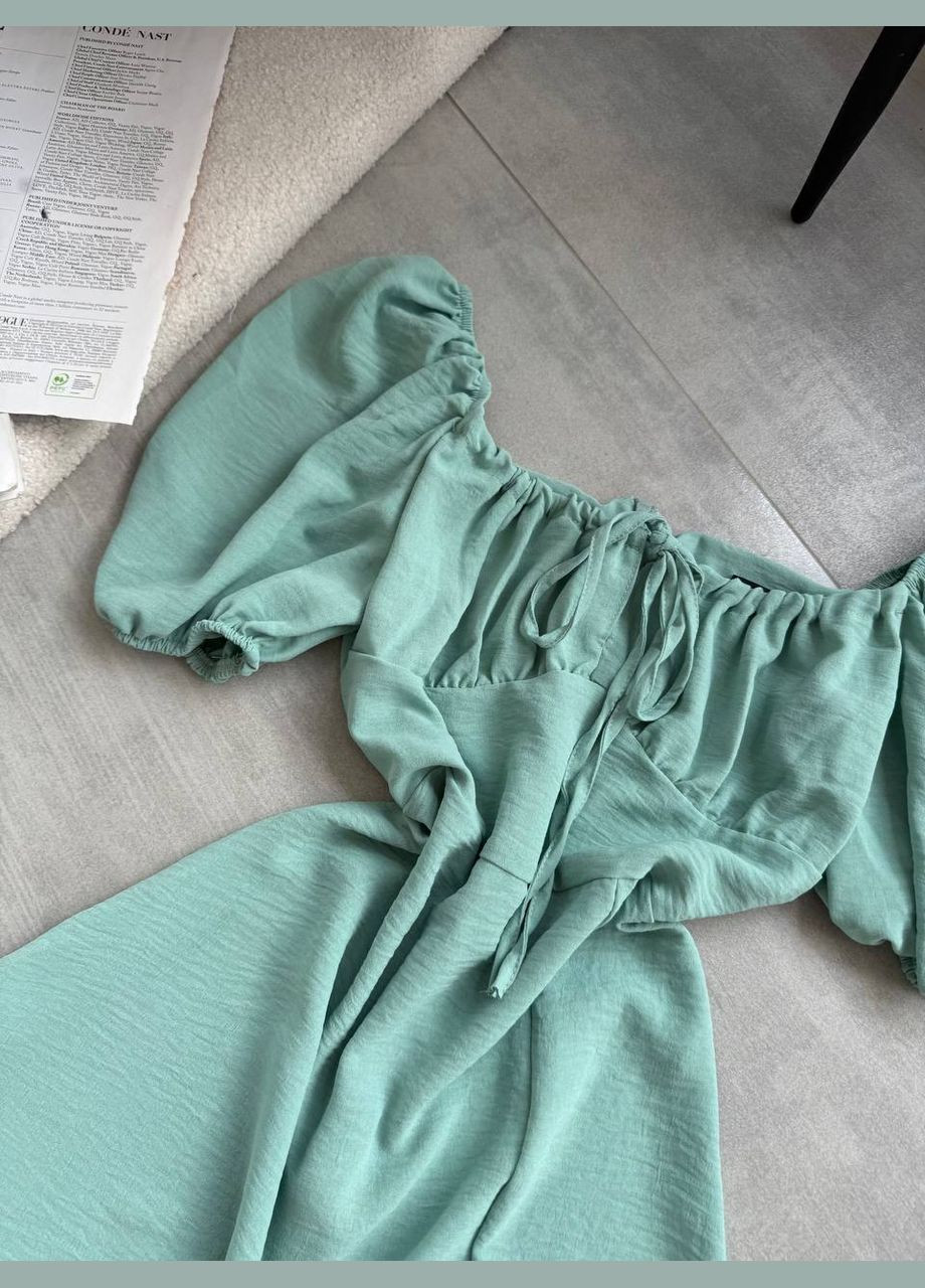 Фісташкова святковий, повсякденний, вечірня жіноча фісташкова сукня міді No Brand однотонна