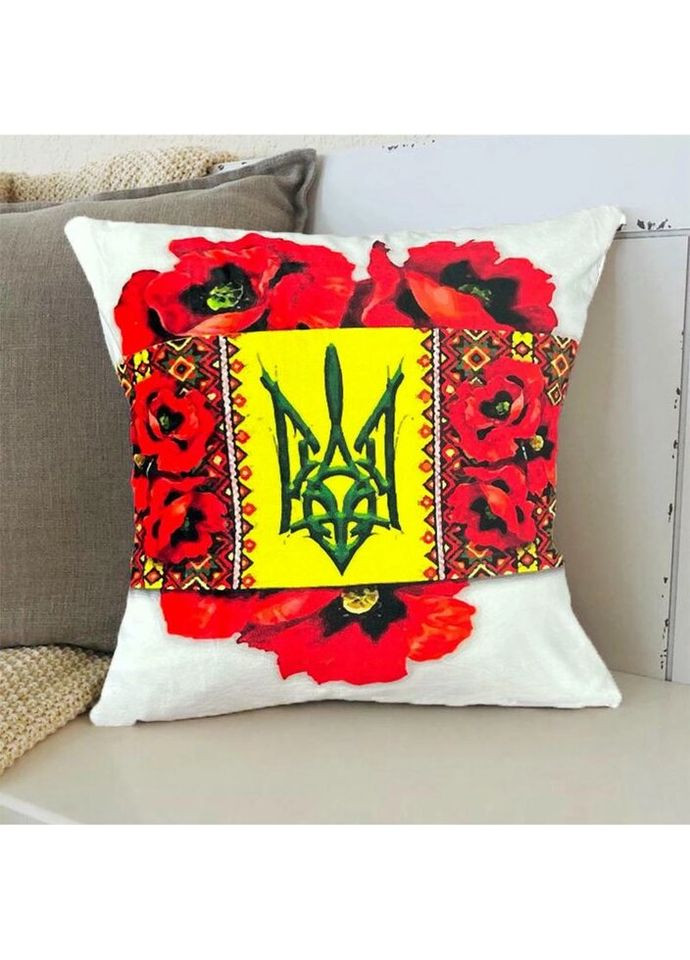 Подушка патриотическая Цветущая Украина 3D 2539_D 11985 35х35 см Fashion (297158778)