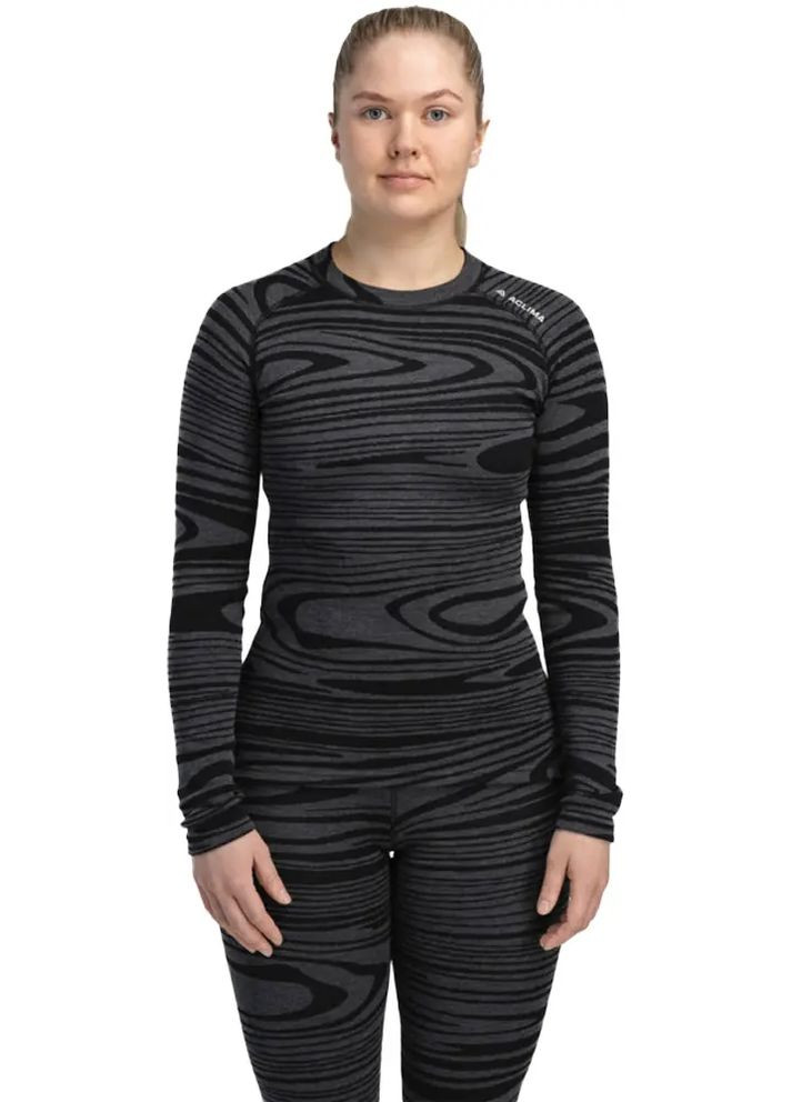 Термокофта Warm Wool 200 Crew Neck W’s Black Motion Aclima (366545428)