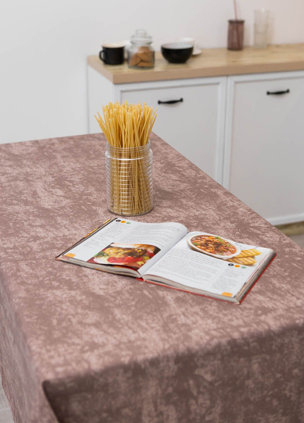 Скатерть с тефлоновым покрытием "Мрамор розовокоричневый" 1.8м х 1.5м Homedec - (318747133)