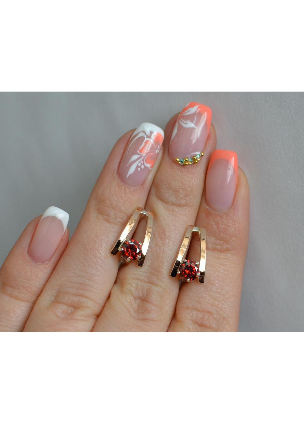 Серебряные серьги с напайками из золота Silver Style (366814258)