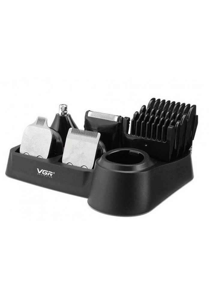 13 в 1 Професійна Акумуляторна бездротова машинка для стрижки, електробритва - триммер + 5 насадок-гребінців з органайзером VGR V-105 (304059425)