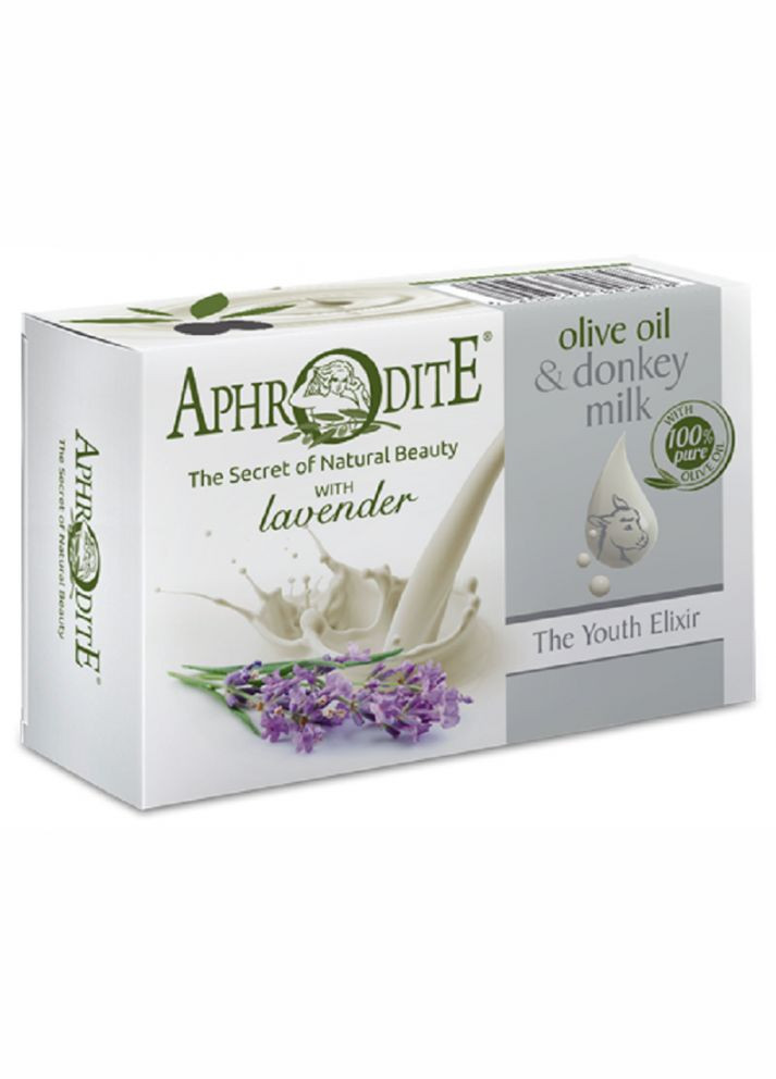 Натуральное оливковое мыло с лавандой и молоком ослиц 85г (D83) Aphrodite (273257928)