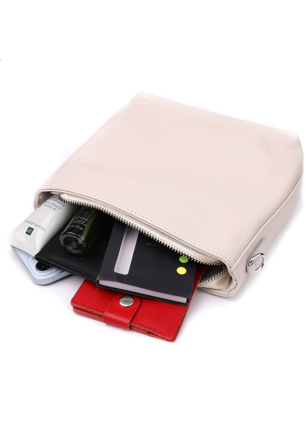 Повсякденна плечова сумка з натуральної шкіри 22915 Білий Vintage (356452183)