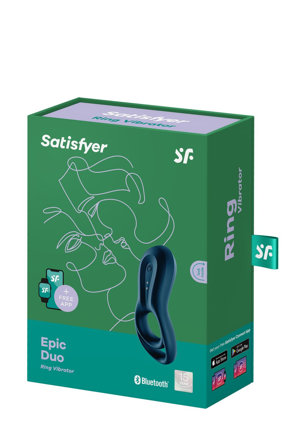 Эрекционное смарт кольцо с вибрацией Epic Duo синее Satisfyer (347313664)