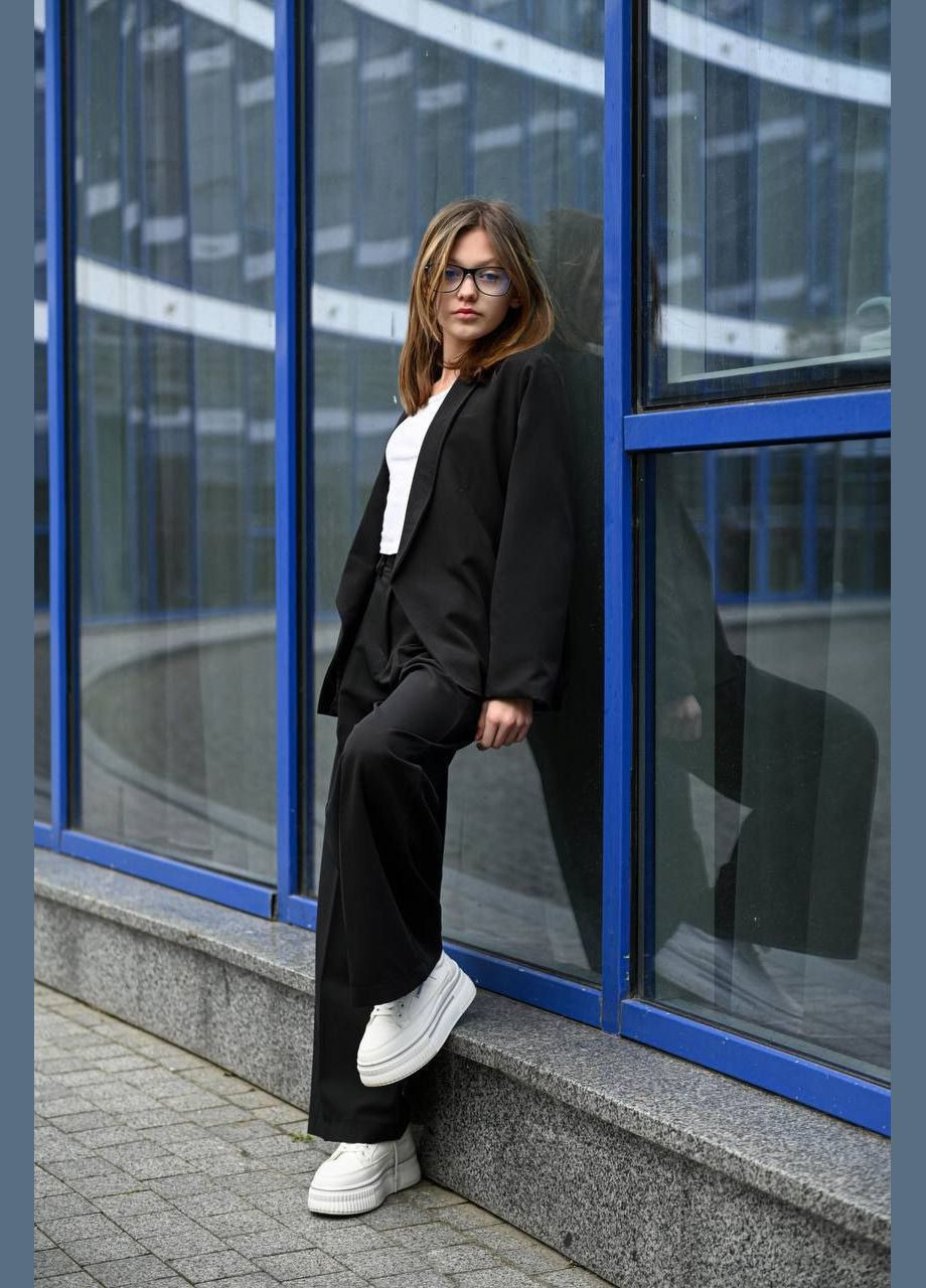 Чорний літній костюм класичний підлітковий popluzhnaya