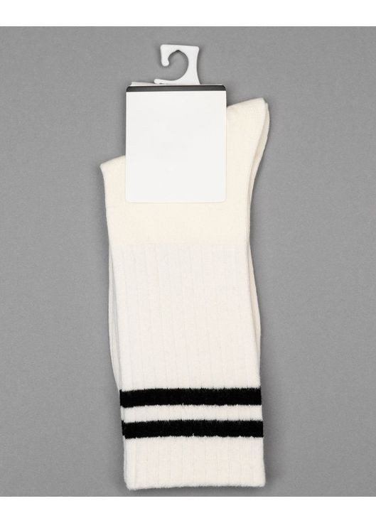 Белые высокие носки с полосками на манжетах Magnet полоска (278031198)