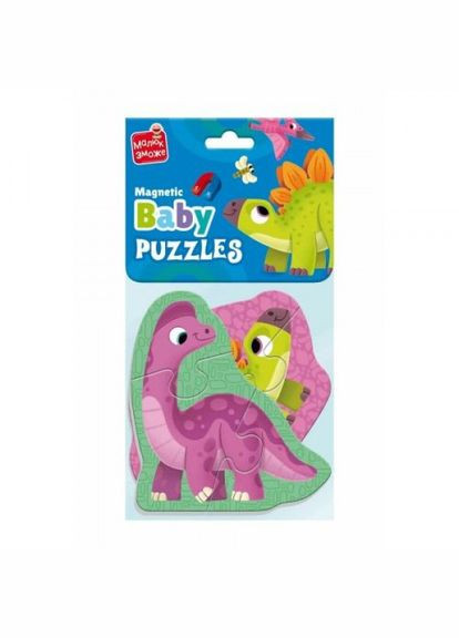 Магнітні бейбі пазли "Малюк зможе: Динозаврики" Vladi toys (318018869)