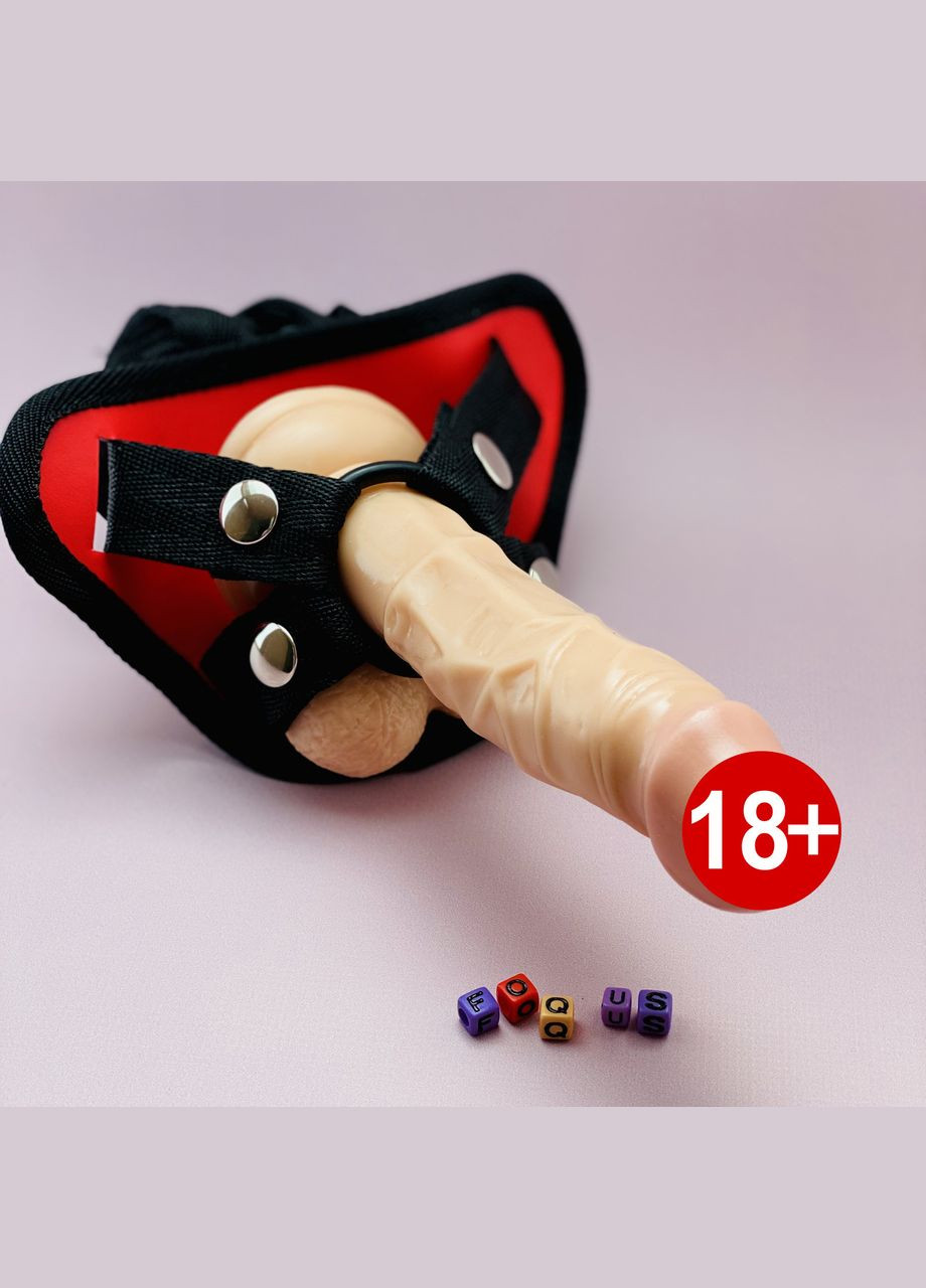 Страпон на ремнях силиконовый Tigran S3 172x35 реалистичный на пояс Lovetoy (303905982)