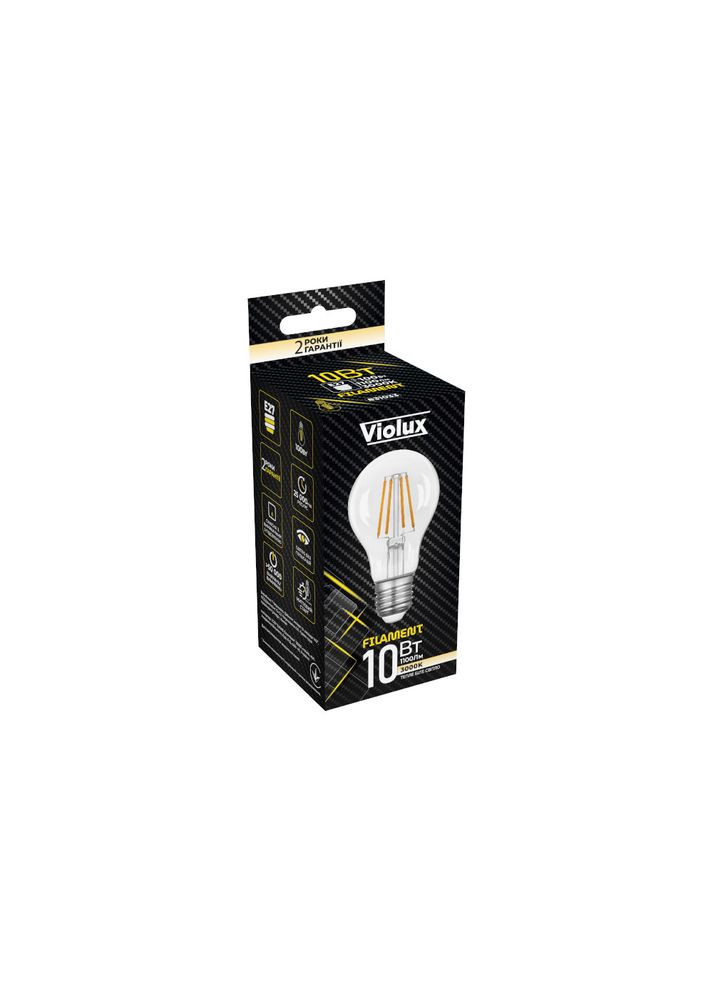 Лампа LED FILAMENT A60 10W E27 3000K ( 831033 ) Violux (365652317)