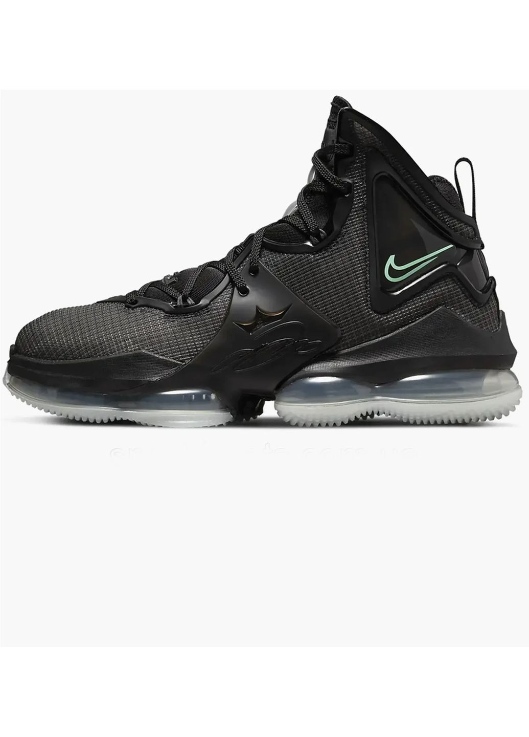 Черные кроссовки lebron xix black green glow black Nike