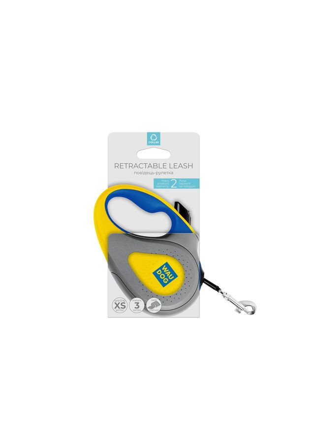 Поводок рулетка для собак R-leash, рисунок "Colors of freedom", светоотражающая лента WAUDOG (279568857)