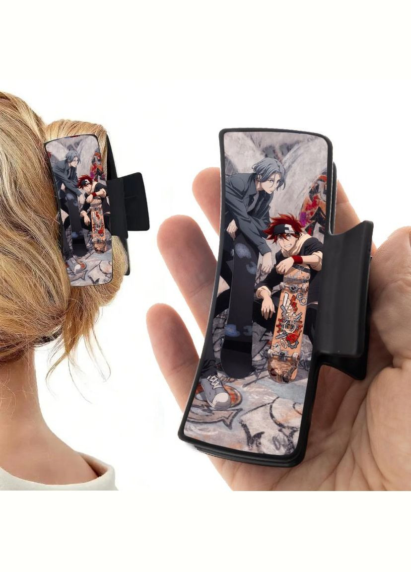 Заколка крабик для волос Аниме Скейт Бесконечность #0003 черный No Brand (315631141)