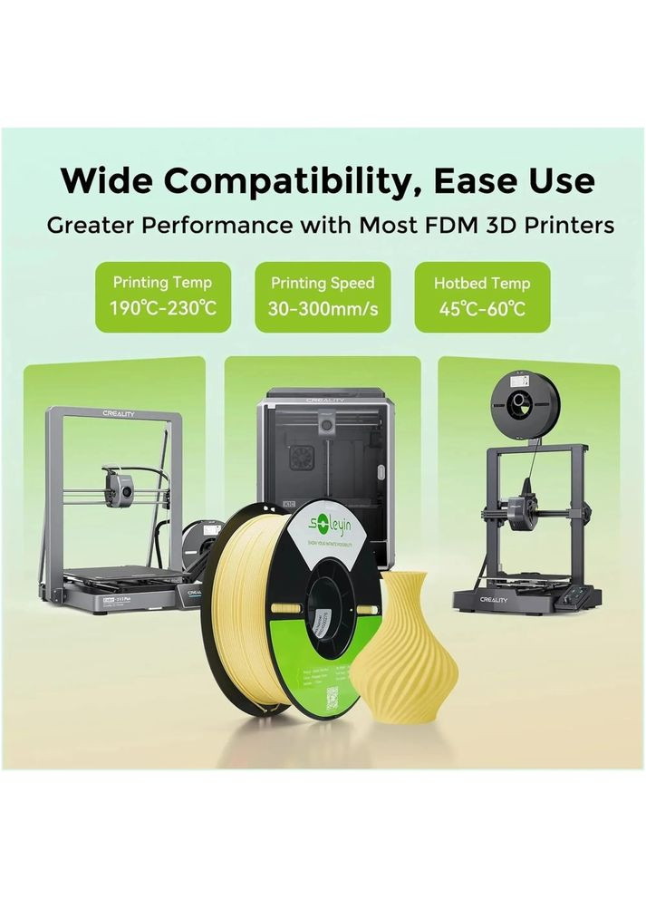 Пластик для 3D принтера ULTRA PLA Soleyin 1кг 1.75мм Pineapple Yellow (7184872) Creality (363837285)