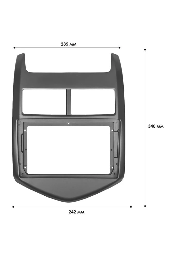 Переходная рамка Chevrolet Aveo 2011-2018 Sonic 2011-2018 Holden Barina 2011-2018 (3727) 9" Gray Lesko (394184878)