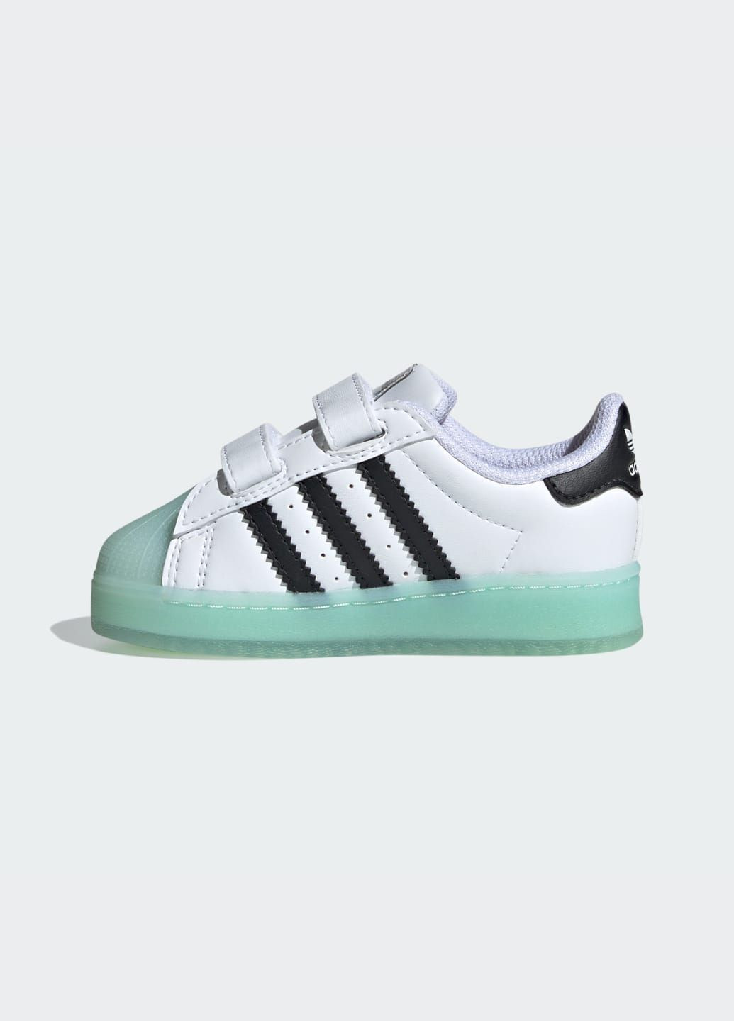 Белые всесезонные кроссовки superstar led lights comfort closure kids adidas