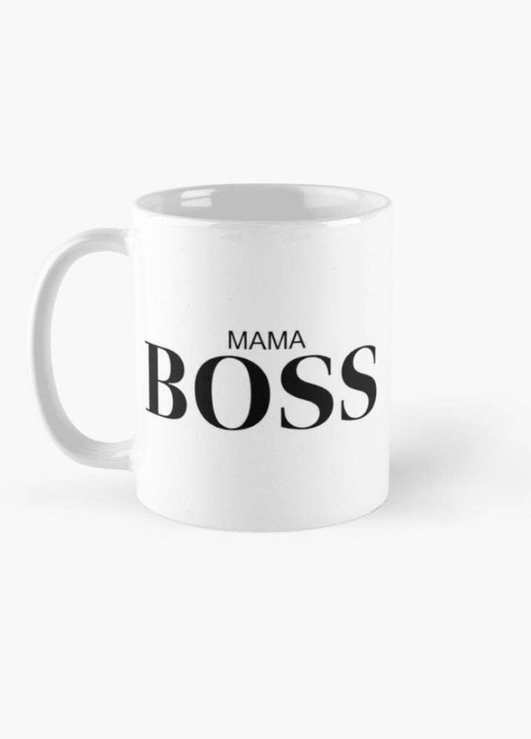 Чашка Керамическая кружка с принтом Мама Boss для мамы Белая 330 мл Orca (317320317)
