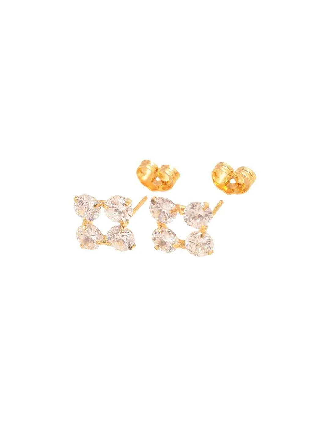 Сережки пусети Позолота 18К "Квадрати із кристалами" (332578) Xuping Jewelry (398289561)