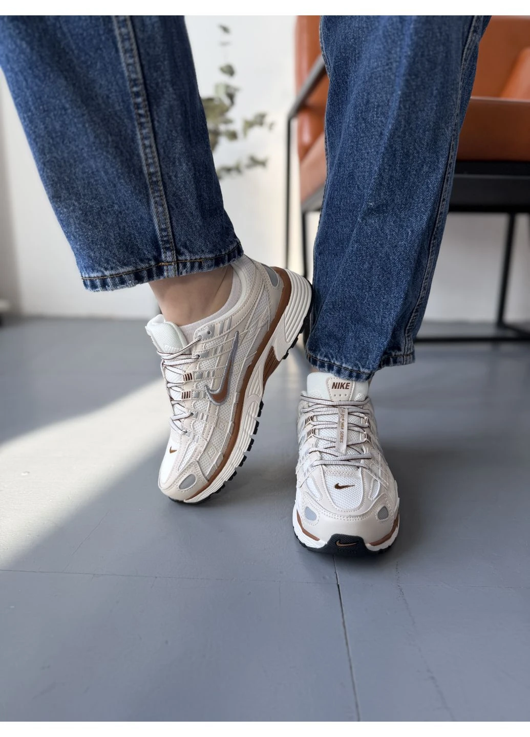 Бежевые демисезонные кроссовки мужские nike p-6000 beige caramel найк п-6000 бежевые No Brand