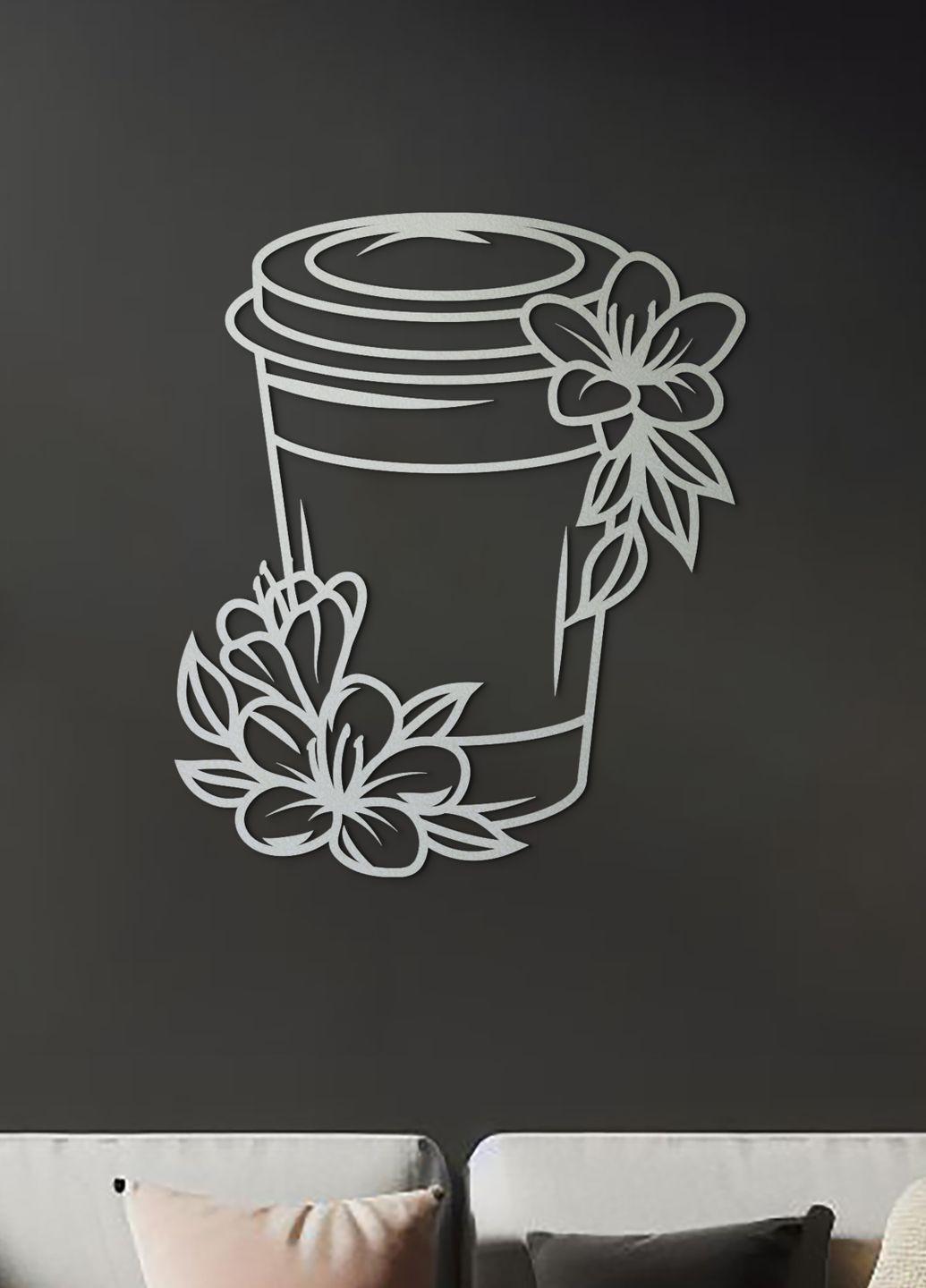 Сучасна картина на кухню, декоративне панно з дерева "Кава з собою", стиль мінімалізм 30х35 см Woodyard (291882502)